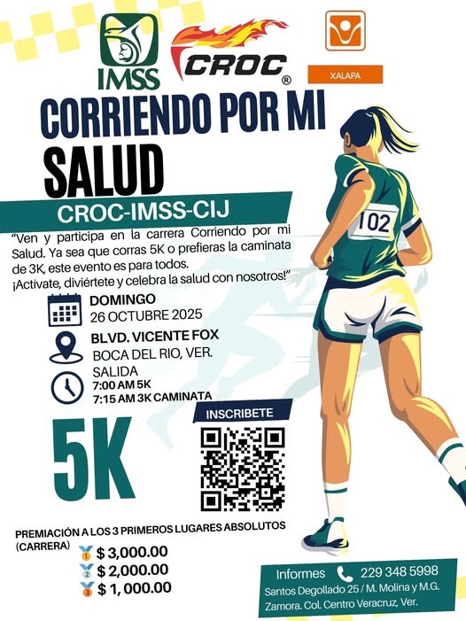 ANUNCIA  CROC-IMSS-CIJ  CARRERA “CORRIENDO POR MI SALUD”