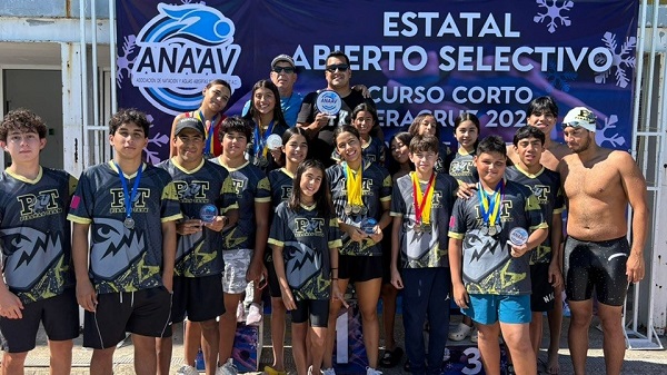 CONTUNDENTE TÍTULO DE PIRAÑAS TRIRACING EN EL ESTATAL DE NATACIÓN 2025