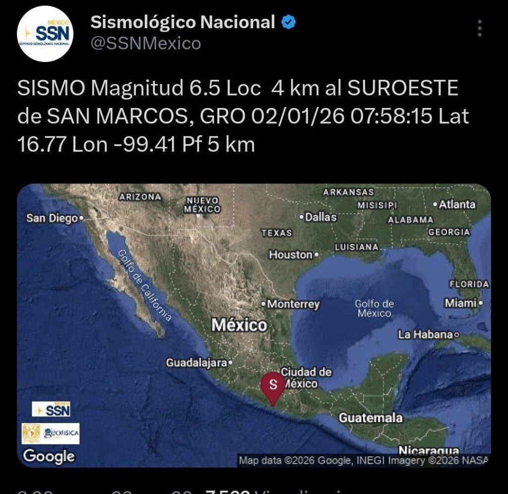 NO SE REPORTAN AFECTACIONES EN INFRAESTRUCTURA TRAS SISMO INFORMA PC ESTATAL