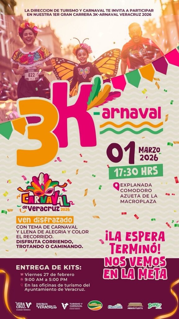 ESTE DOMINGO SE REALIZARÁ LA PRIMERA GRAN CARRERA 3K-ARNAVAL 2026