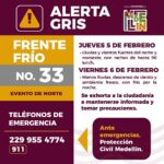 FRENTE FRÍO NO. 33 PROVOCARÁ LLUVIAS, VIENTO FUERTE Y DESCENSO DE TEMPERATURA