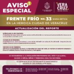 MANTIENE PROTECCIÓN CIVIL DE VERACRUZ AVISO ESPECIAL PREVIO A INGRESO DE FRENTE FRÍO NO.33