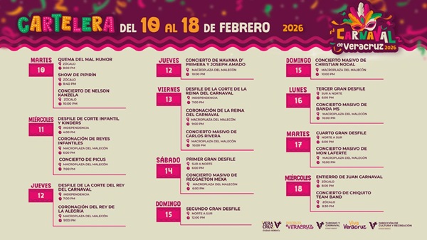 ¡A DISFRUTAR EL CARNAVAL DE VERACRUZ 2026! 