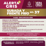 EMITE PC DE VERACRUZ ALERTA GRIS POR SURADA Y NORTE VIOLENTO ESTE FIN DE SEMANA EN LA CIUDAD