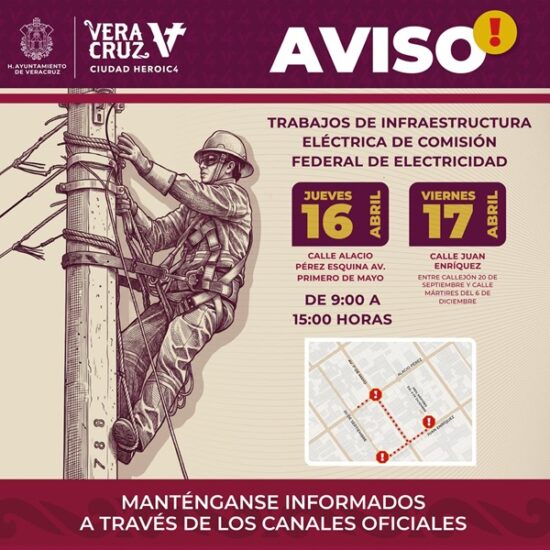 TRABAJOS DE CFE EN LA COLONIA FLORES MAGÓN ESTE 16 Y 17 DE ABRIL