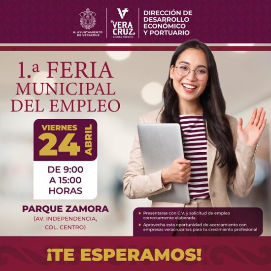 IMPULSA AYUNTAMIENTO DE VERACRUZ PRIMERA FERIA MUNICIPAL DEL EMPLEO