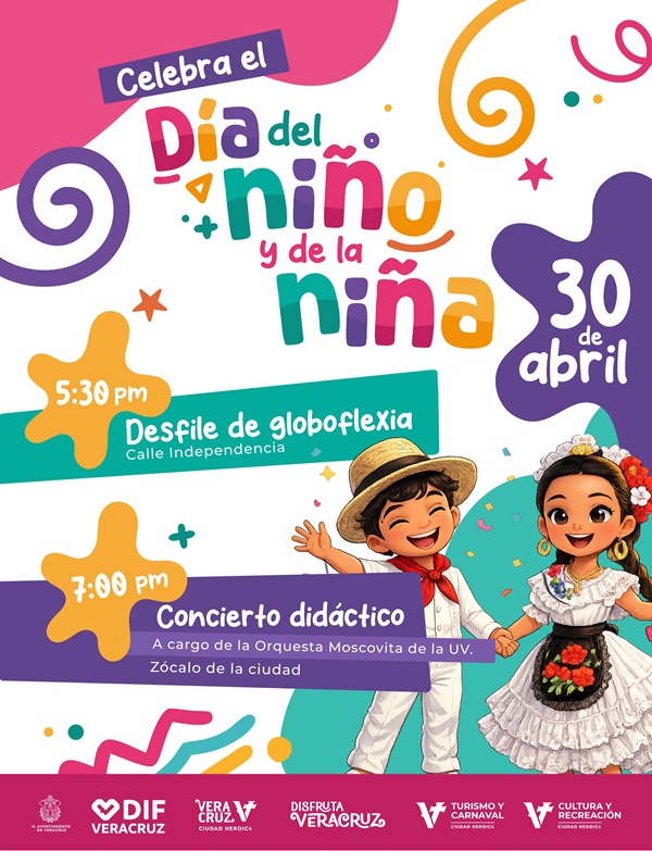 AYUNTAMIENTO DE VERACRUZ ALISTA GRAN FESTEJO PARA CELEBRAR EL DÍA DEL NIÑO Y LA NIÑA