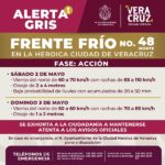 ALERTA GRIS POR FRENTE FRÍO 48 EN LA CIUDAD DE VERACRUZ