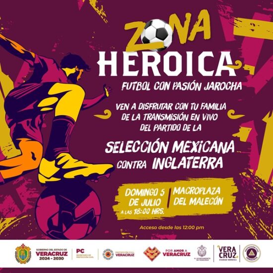 ESTE DOMINGO DISFRUTA EL ENCUENTRO ENTRE MÉXICO E INGLATERRA EN LA MACROPLAZA DEL MALECÓN