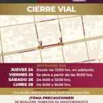 CIERRE VIAL POR MANTENIMIENTO A REJILLAS DE LA CALZADA SIMÓN BOLÍVAR