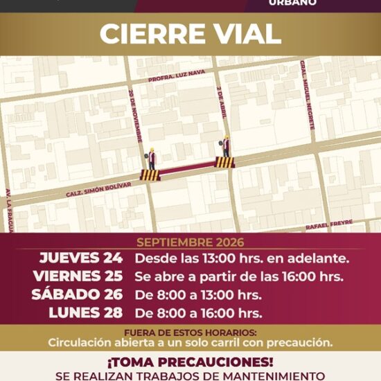 CIERRE VIAL POR MANTENIMIENTO A REJILLAS DE LA CALZADA SIMÓN BOLÍVAR