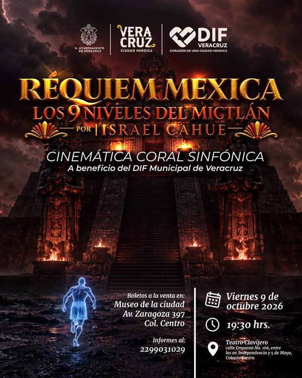 INVITA DIF MUNICIPAL DE VERACRUZ A CONCIERTO “RÉQUIEM MEXICA: LOS 9 NIVELES DEL MICTLÁN”