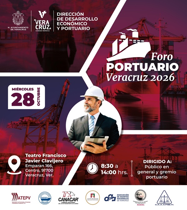 IMPULSA ROSA MARÍA EL PRIMER FORO PORTUARIO VERACRUZ 2026 PARA FORTALECER EL DESARROLLO ECONÓMICO