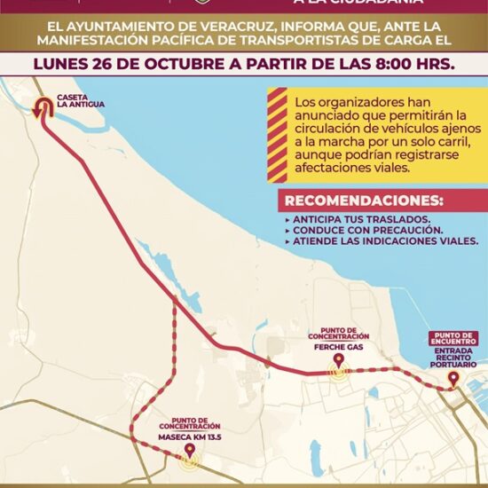 EXHORTA AYUNTAMIENTO PORTEÑO A ANTICIPAR SUS TRASLADOS Y CONDUCIR CON PRECAUCIÓN ANTE MANIFESTACIÓN DE TRANSPORTISTAS DE CARGA