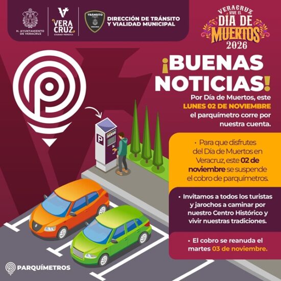 SUSPENDE AYUNTAMIENTO DE VERACRUZ COBRO DE PARQUÍMETROS ESTE 2 DE NOVIEMBRE